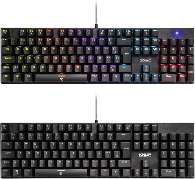 Teclado Gamer Mecânico Usb Switch Blue Português RGB